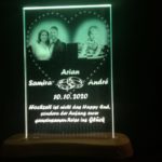 Sandgestrahlte Glasplatte mit Beleuchtung