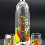 Schnapsset handgemalt, 3 teilig "Obst"