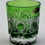 Trinkglas farbig, Bogenschliff, einzeln