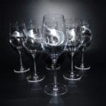 Weingläser im 6 teiligen Set "Fische", handgraviert, Weißwein